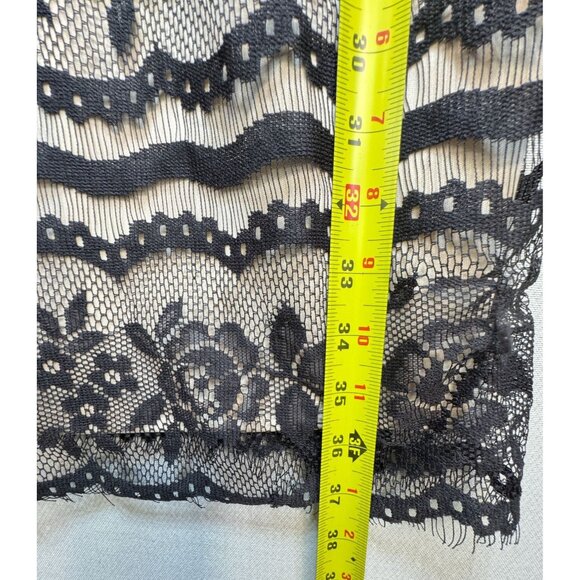 First Kiss Womens Bodycon Slip Dress Size L Black Floral Lace Sleeveless Y2K - Picture 8 of 14